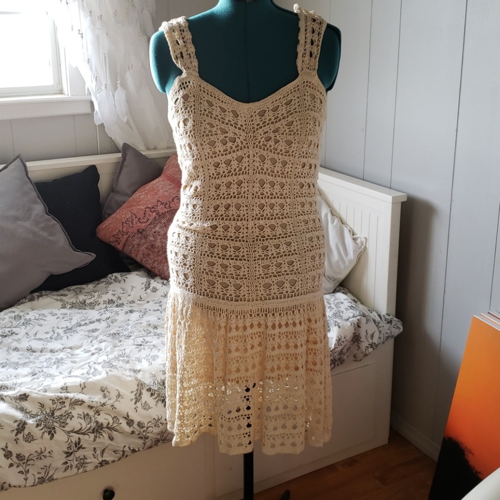 Crochet Drop Waist Festival Dress M